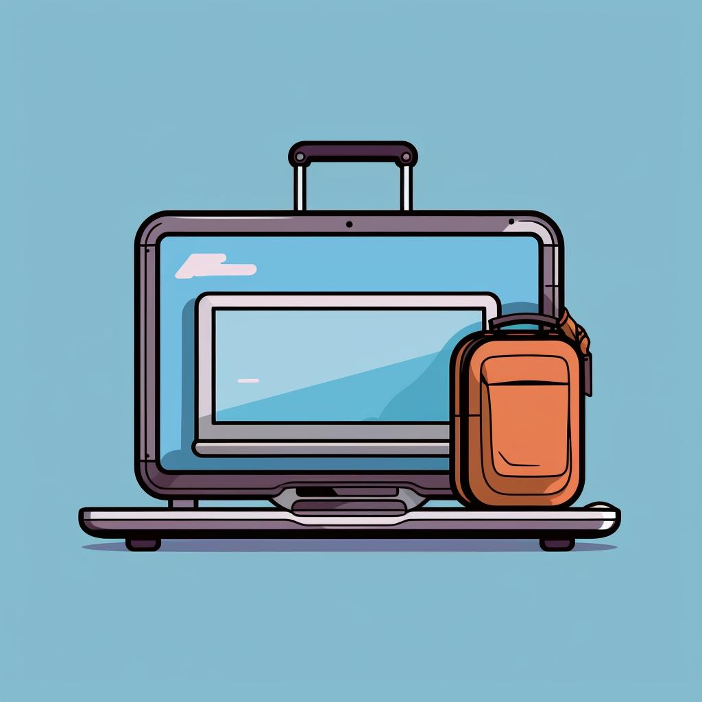 Computer screen with luggage tag design