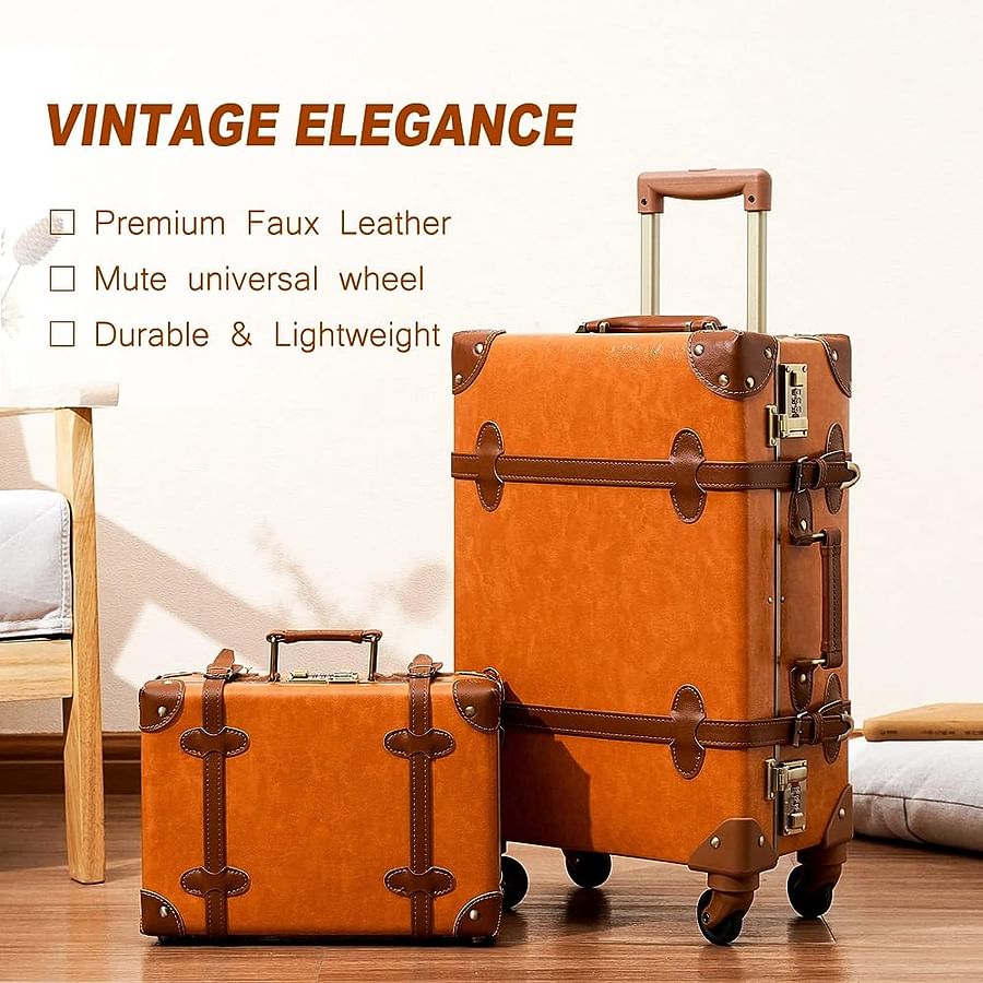 Vintage photo of travelers with softside luggage