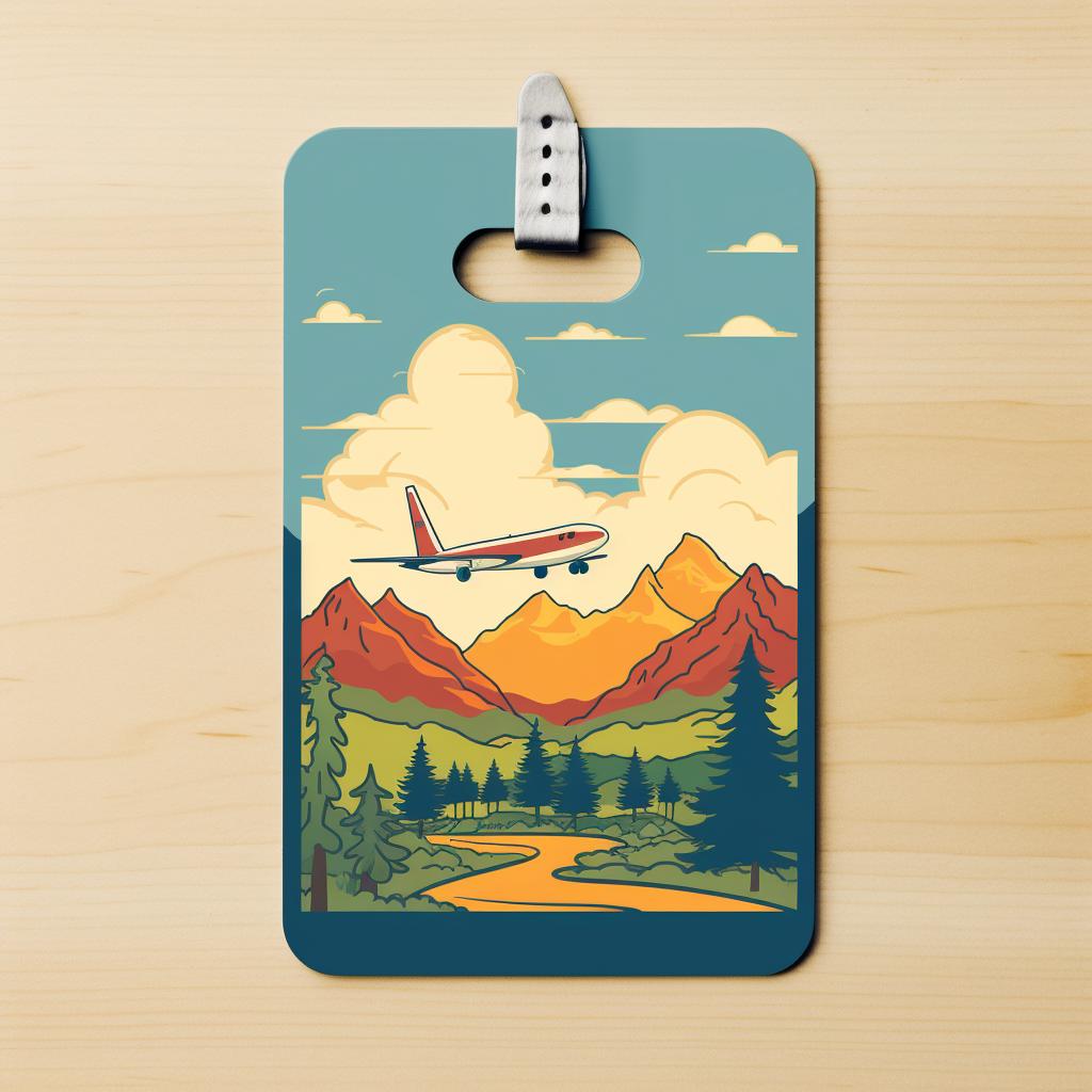 Printed luggage tag design on cardstock paper