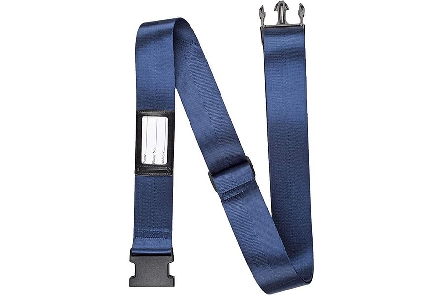 A durable luggage strap made of heavy-duty nylon