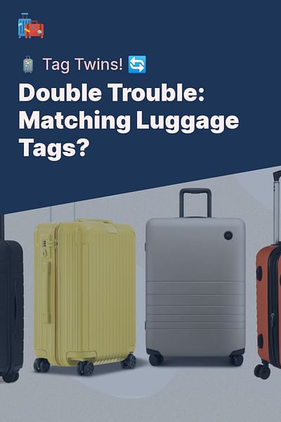 Double Trouble: Matching Luggage Tags? - 🧳 Tag Twins! 🔄