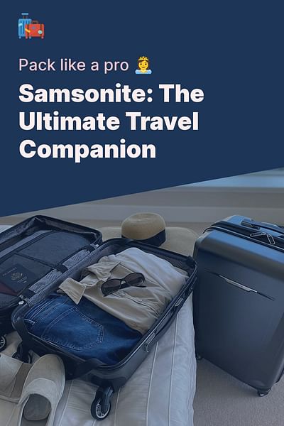 Samsonite: The Ultimate Travel Companion - Pack like a pro 👸