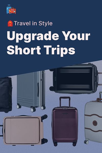 Upgrade Your Short Trips - 🎒Travel in Style