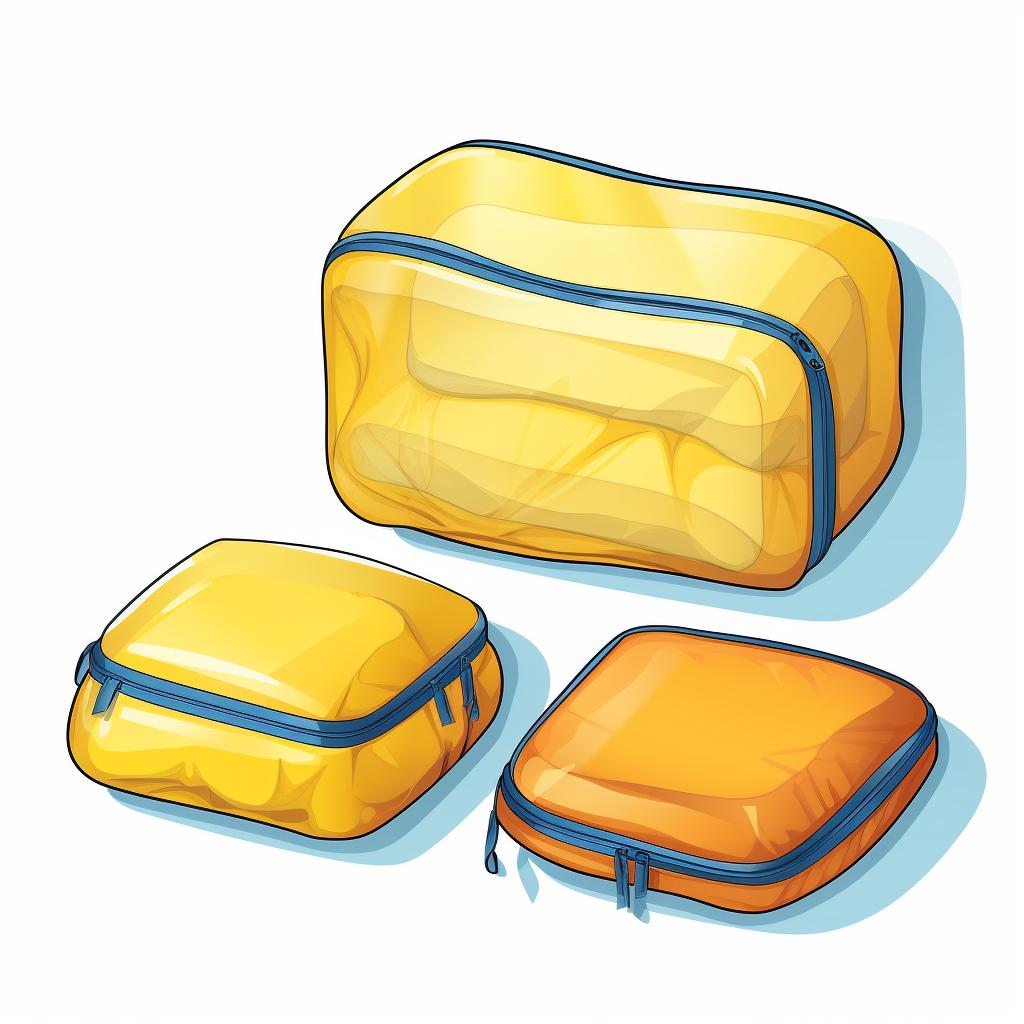 Different sizes of empty packing cubes